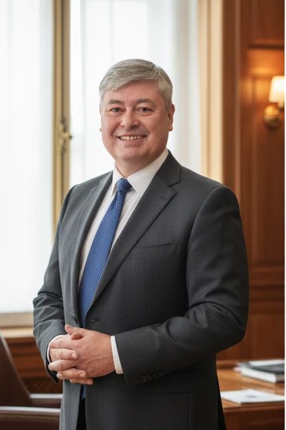 Bernard Baudon dans un bureau parisien